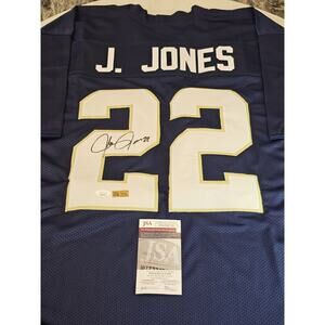 Julius Jones Autographed/Signed Jersey JSA COA Blue Custom Jersey